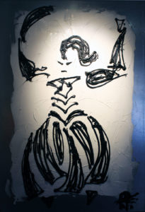 ballerina in improvvisazione silicone su acciaio zincato cm 90x60