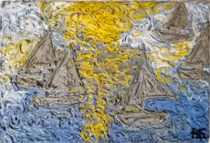 Mare classico - silicone su acciaio zincato 65x90x2