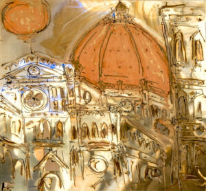 Mars from Florence - vassoio lamiera ottone cm86x86 - PFLab - 2022