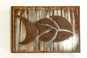 Dal Mare - Corten su lamiera zincata , cornice corten, ossidato grezzo . Cm 100 x 73